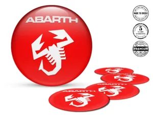Fiat Abarth Pegatinas de Rueda Versión Etiquetas Bombadas de Resina